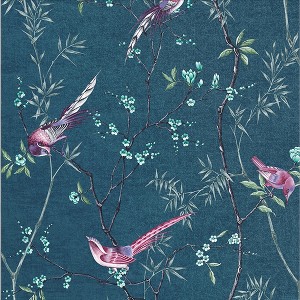 Tori Teal Tropical Birds Paste the Wall Wallpaper - 1 of 4