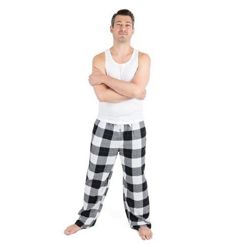 Leveret Mens Flannel Christmas Pants Plaid Black And White S : Target