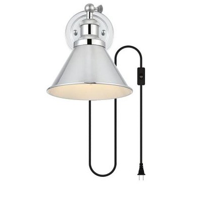 Elegant Lighting Blaise 1 light Chrome plug in wall sconce