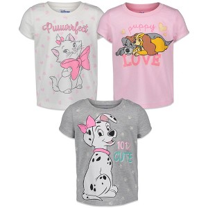 Disney Classics 101 Dalmatians Lady and The Tramp The Aristocats 3 Pack Pullover T-Shirts Infant to Toddler - 1 of 4