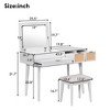 CAVINAS Dresser with Mirror Floating Table Multi-Purpose Wall-Mounted with 3 Drawers for Apartment, Bedroom - 3 of 4