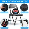 Musment Folding Chair with Vinyl Padded Seats ,Portable Dining Chairs (4 Pack), Black - 2 of 4