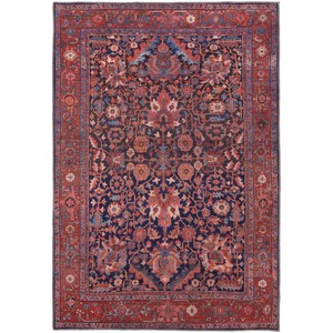 Rawlins Transitional Oriental Red/Orange/Blue Area Rug - 1 of 4