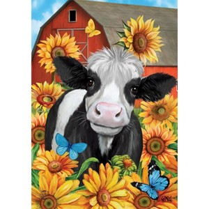 Briarwood Lane House Flag 40x28 For Outdoor Happy Cow Summer For Summer House Flag - 1 of 4