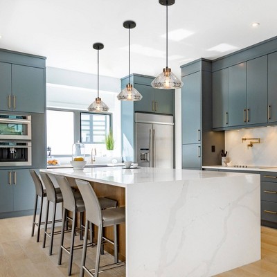 Matte Black and Gold Glass Mini Pendant Light