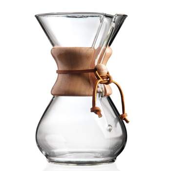 Chemex limited edition handblown 8-cup coffeemaker + caddy, lid