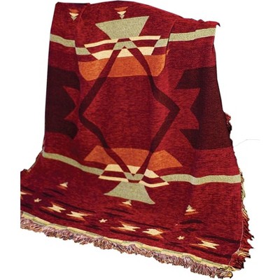 Manual Woodworks and Weavers Western Home Décor Throw – Manual Woodworkers Tapestry Blanket with Bold Flame Motif