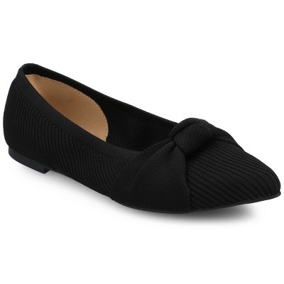 Journee Womens Margot Knit Ballet Flats, Black 6 : Target