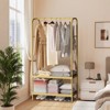 Heavy Duty Clothes Rack, Metal Clothing Racks For Hanging Clothes,Garment Rack With 2 Tier Closet Shelves, Metal Clothing Rack For Clothing Storage - 3 of 4