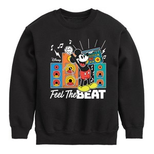 Boys' - Disney - Mickey Feel The Beat Graphic Long Sleeve Fleece Sweatshirt - 1 of 4
