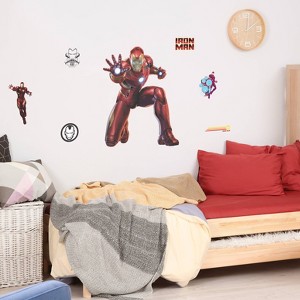 Decalcomania Iron Man Kids' Wall Decal: Self-Adhesive Figures, 24" x 20", 7pc , All Ages - 1 of 4