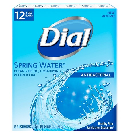 Dial Antibacterial Deodorant Spring Water Bar Soap 4oz 12pk Target