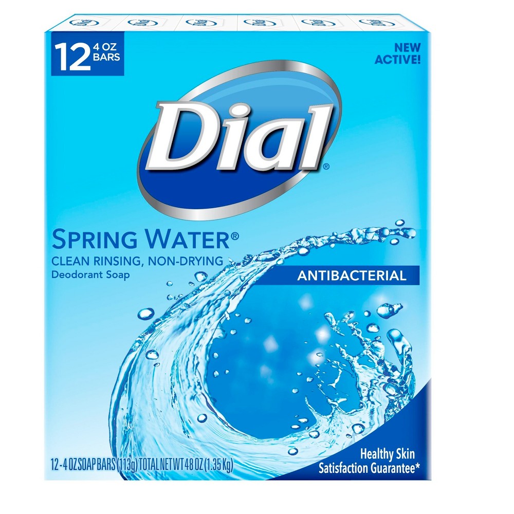 Dial Antibacterial Deodorant Spring Water Bar Soap - 12pk - 4oz each