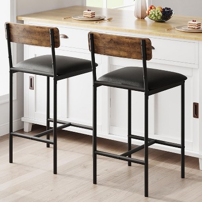 Dining Table Chair Set - Kitchen Table & Chair Sets - Compact Table w/ Upholstered Bar Stools & Space Saving Design for Apartment