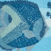 Saro Lifestyle Outdoor Embroidered Fish Pillow Cover, 20"x20", Blue - 3 of 4