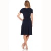 Rekucci Women's V-Neck Short Sleeve Crossover Dress with Tummy Control - 3 of 4