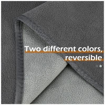 Gray Reversible Waterproof Microfleece Dog Blanket