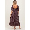 Pinkblush Brown Polka Dot Square Neck Maternity Midi Dress - 4 of 4