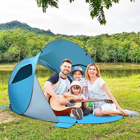 Costway Pop Up Beach Tent Anti-uv Upf 50 Plus Portable Sun Shelter For 3-4  Person : Target