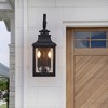 Gulches Outdoor Wall Lights - 23" Vintage Black Lanterns with Clear Seeded Glass for Porch, Garden, and Patio - 4 of 4
