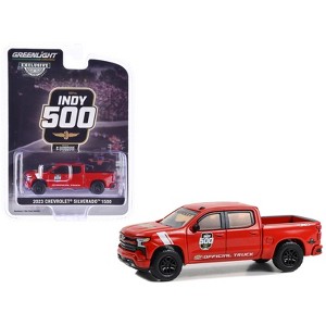 2023 Chevrolet Silverado 1500 Truck "107th Running of the Indy 500 Official Truck" Red 1/64 Diecast Model Car by Greenlight - 1 of 3