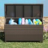 Large 125 Gallon Patio Box, Waterproof PE Rattan Storage Box with Handle and Wheels for Garden, Balcony, Porch, Pool, Patio - 3 of 4