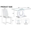 NicBex 63" Dining Table Set for 6 Rectangular Transprant Tempered Glass Dining Table with White MDF OC Bracket with 6 Chairs - 4 of 4