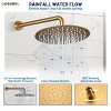 CASAINC 12 inches Wall Mounted Round Shower System with 4 Body Jets & Handheld Spray Grab Bar, Brushed Gold - 3 of 4