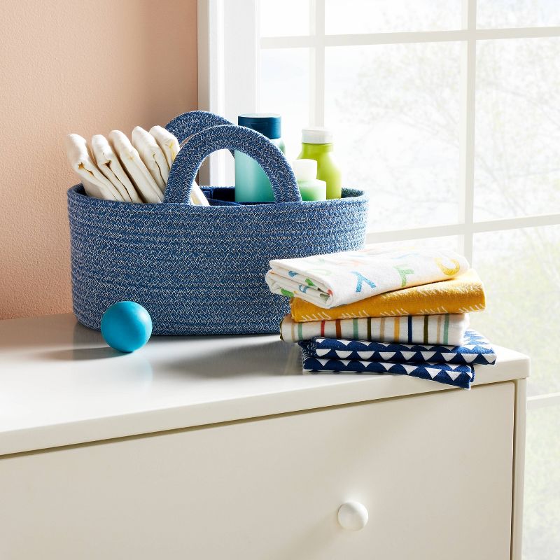 Coiled Rope Diaper Caddy with Dividers - Cloud Island&#8482; Navy, 3 of 6