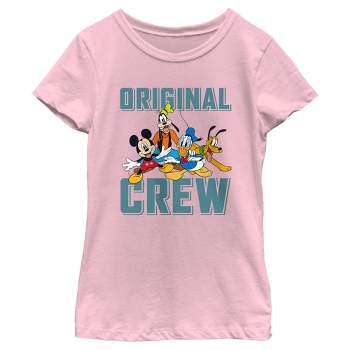Girl's Disney Mickey & Friends Retro Circle Distressed T-shirt - Light ...