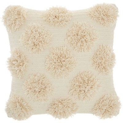 18"x18" Life Styles Tufted Pom Poms Square Throw Pillow - Mina Victory