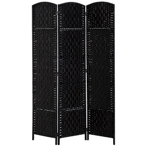 NicBex Room Divider Folding Woven Rattan Privacy Screen with Wood Legs Partition for Home & Office - 1 of 4