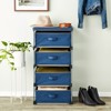 Juvale 4-Tier Drawer Dresser for Bedroom, Clothes Organizer, Fabric Storage Tower for Clothing, Linens, Closet, Easy Assembly (Navy Blue, 16.5x33 in) - image 4 of 4