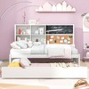 KIGFTSOD Daybed with Storage Shelves, Blackboard, Cork board, USB Ports and Twin Size Trundle, White - 4 of 4