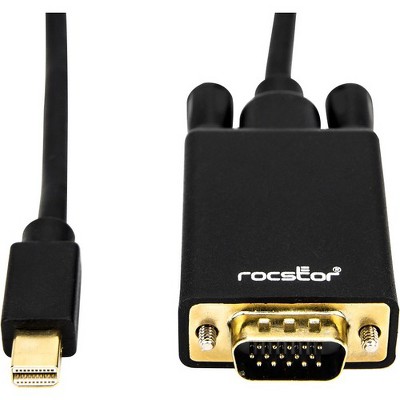 rocbolt 6ft mini displayport to vga m/m hd-15 male cable gold plated