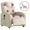 vidaXL Electric Massage Recliner Chair - Cream Faux Leather Adjustable Lounge Armchair With Cup Holders For Living Room/Office - 2 of 4