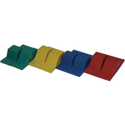 Sportime Rubber Starting Blocks, 9 x 14 x 16 Inches, Assorted Colors, Set of 8