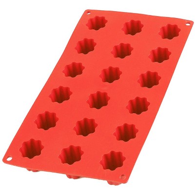Lekue Silicone 18 Cavity Mini Cannelais Bordelais Baking Mold, Red
