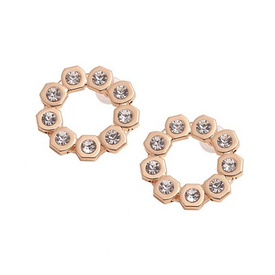 SOHI Women's Gold Crystal Stud Earrings