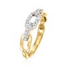 Ross-Simons 0.25 ct. t.w. Diamond Paper Clip Link Ring in 18kt Gold Over Sterling - 3 of 4