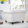 Classic Chesterfield PU Leather Armchair, Tufted Accent Chair Club Chair with Rolled Arms & Nailhead Trim – ModernLuxe - 3 of 4
