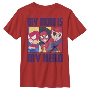 Boy's Marvel My Mom Is My Hero Cartoon Heroes T-Shirt - 1 of 4