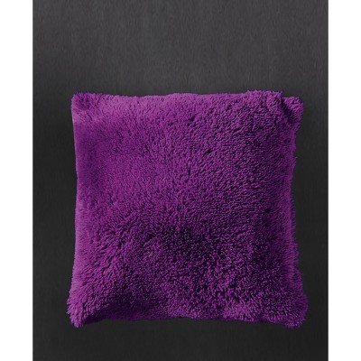 purple shaggy cushion