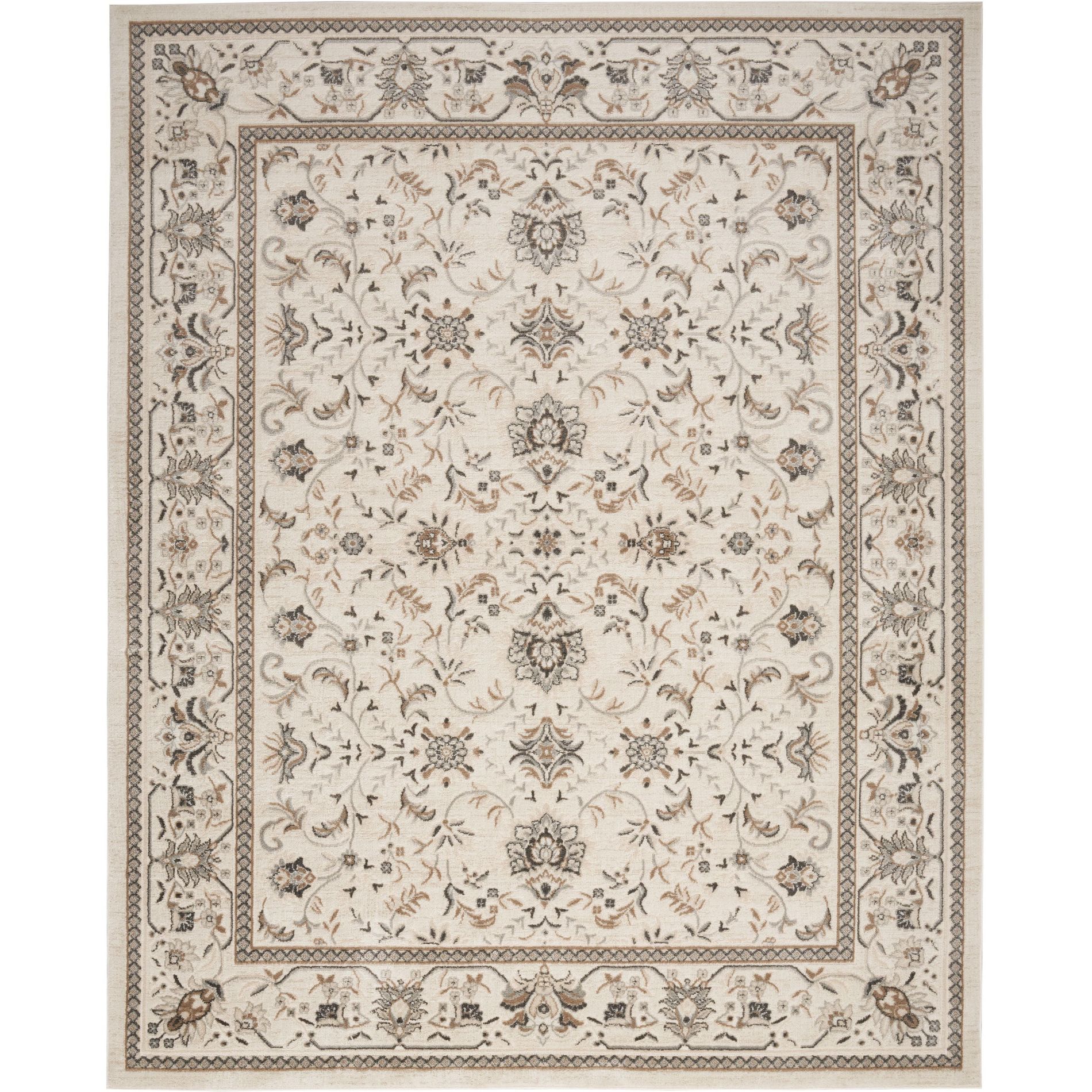 Nourison Serenity Home Persian 6' x 9' Ivory Mocha Indoor Area Rug