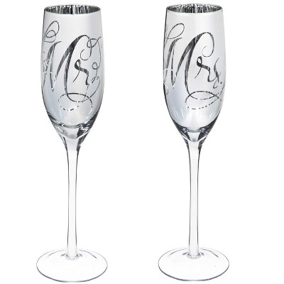 Evergreen Cypress Home Beautiful Wedding Champagne Flute Gift Set - 3 x 3 x 10 Inches Homegoods and Accessories for Every Space