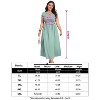 Coolmee Women Plus Size Casual Smocked Round Neck Short Sleeve Midi A-Line Flutter Dress With Pocket - 4 of 4
