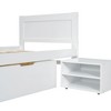 NicBex Twin Size Bed Modern Wooden Bed Frame with 2 Removable Double-Layer Storage Shelves and Drawer for Bedroom, No Box Spring Required, White - 4 of 4