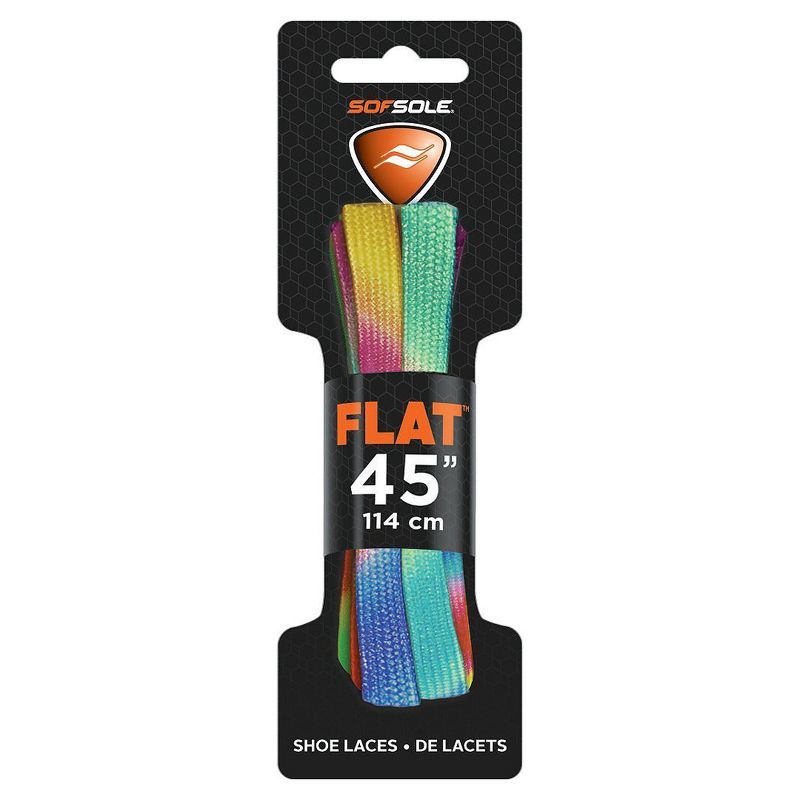 Sof Sole Athletic Neon Flat Shoe Laces - 45" - Rainbow, 1 of 2