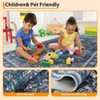 Living Room Machine Washable Non Slip Low Pile Lightweight Chenille Print Rug Vintage Retro Rugs for Bedroom Dining Room Home Office - 3 of 4