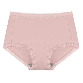 Agnes Orinda Women Plus Mid Waisted Lace Trim Soft Breathable Stretch  Briefs Underwear Pink Large : Target